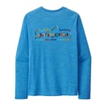 Patagonia Mens Cap Cool Daily Graphic Shirt L/S (Blå (UNITY FITZ: VESSEL BLUE X-DYE) Small)