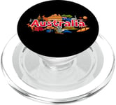 Australia Down Under Culture Australian Flag Map Gift PopSockets PopGrip for MagSafe