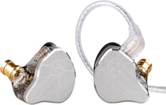 Ccz Bc04 Hifi Iem In Ears Ecouteurs Filaire In Ear Monitor,¿¿couteurs Intra-Auriculaires Pour Chanteurs, 1Ba 1Dd ¿¿couteurs Filaires De Jeu L¿¿gers, 2Pin-Z D¿¿tachable Cable(Argent,Sans Micro)