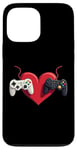 Coque pour iPhone 13 Pro Max Manettes de jeu d'amour pour la Saint-Valentin Gamers Couple