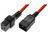 Digitus IEC LOCK 3x1,5mm2 IEC C20 rak/IEC C19 rak M/¯ 2m strömkabel röd (IEC-PC1402)