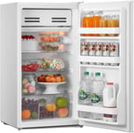 COMFEE' RCD93WH2E Under Counter Fridge, 93L Small Fridge with Cooler Box, Light,