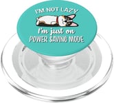 Funny Kawaii Lazy Power Saving Black Tricolor Corgi Lover PopSockets PopGrip pour MagSafe