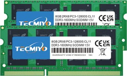 (2x8Go) 16Go DDR3 1600MHz PC3-12800s Mémoire RAM 16GB DDR3 KIT 1.5V Non-ECC Unbuffered PC3-12800s DDR3 1600MHZ SODIMM CL11 Mémoire RAM pour Ordinateur Portable