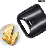 Geepas Toastie Maker 2 Slice Sandwich Toaster Machine Non-Stick Easy Clean 750W