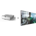 Optoma HD35UST Full HD 3D DLP -ultralähiprojektori + Grandview ALR Dynamique -kiinteä 120" valkokangas