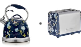 Laura Ashley Stove Kettle Gas AGA Electric & 2 Slice Toaster by VQ Elveden Navy