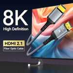 CYANMI Câble HDMI Fibre Optique 10M/15M/50M/100M,48Gbps Câble HDMI 2.1 Haut Débit 8K-60Hz 4K-120Hz Dolby/Dynamic HDR/HDCP 2.3/eARC 8K Cordon HDMI Fibre Unidirectionnel Compatible avec Bl - Type 30m