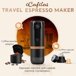 iCafilas Portable Espresso Coffee Maker 12/24V Fit Nespresso Pod/Gound Coffee