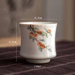 Yxxc KHKJF Retro Traditional Chinese Kung Fu On-Glazed Handmade Pottery Teacup Flower Fruit Pattern China Ceramic Tea Cups