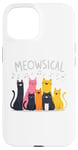 Coque pour iPhone 15 Meowsical Cat Daddy Mommy Cheshire Race Chat Musique