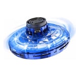 Mini Drone LED UFO-typ Flygande Helikopter Spinner Fingertopp Flyg Gyro Drone Flygplan Leksak för Vuxna Barn Present Blue