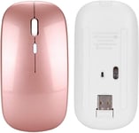 Léger à Brancher et Jouer, Montage sans Fil, récepteur USB Ergonomique, Souris Rechargeable, Ordinateur Portable(Rose Gold)