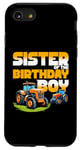 Coque pour iPhone SE (2020) / 7 / 8 Tracteur de ferme pour enfant avec inscription « Sister of the Birthday »