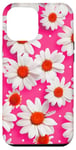 iPhone 13 Pro Max Pink & White Daisy Polka Dots Floral Polka Dot Daisy Flowers Case