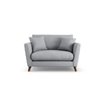 Habitat Lomond Fabric Cuddle Chair - Grey Dark Leg