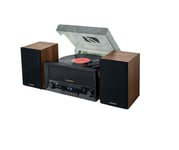 Muse Mt-120 Mb, Hemmaljud Midisystem, Manuell, Svart, Transparent, Trä, 33,45,78 Rpm, 45 Rpm, Fm