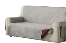 Estoralis | AVA | Housse de canapé au Design Moderne| Tissu matelassé réversible | Gris/Rouge | pour Fauteuil ou Relax 1 Place | Taille du Tissu 55 x 220 cm (Largeur par Hauteur)