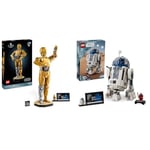 LEGO Star Wars C-3PO Droid Figure + R2-D2 Model Set, Collectible Model Kit for Adults to Build with Character Minifigure, Buildable Toy, Memorabilia Gift Idea for Men, Women & Fans 75398 + 75379