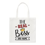 Personalised The Real Boss Regular Tote Bag Manager Worlds Best Awesome Shopper