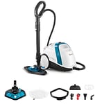 Polti Vaporetto Smart 100_B, Steam Cleaner, Unlimited Autonomy, High Pressure Boiler 4 Bar, Kills And Eliminates 99.99% * Of Viruses, Germs And Bacteria, 9 Accessories, White/Sky Blue