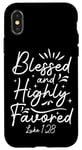 iPhone X/XS Christian Bible Verse Faith God Luke 1:28 Blessed & Highly Case