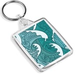 Great Wave Keyring Japan Japanese Art Ocean Sea Blue Cool Keyring Gift #13106