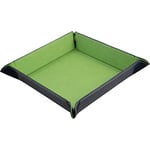 shibby - Plateau à dés Pliable, Socle à dés en Similicuir Vert - 22 x 22cm