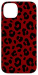 Coque pour iPhone 14 Plus Rouge foncé, points noirs, noir et rouge