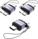 Adaptateur USB C mâle vers Micro B mâle, Micro B vers USB3.0 C mâle, Adaptateur USB C mâle vers Micro B pour Disque Dur SSD Externe, Appareil Photo numérique, téléphone (3 Packs).[G1986]