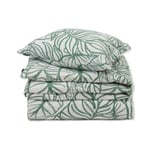 White/Green Printed Cotton Sateen Bed Set White/Green, 150x210/50x60, Lexington