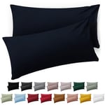 Blumtal Taie Oreiller 40x60 Lot de 2 - Housse de Coussin Microfibre - Taies d'oreillers avec Fermeture éclair, certifiée Oeko-Tex, Extra Douce et Lavable - Bleu foncé