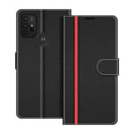 COODIO Motorola Moto G30 Case, Motorola Moto G30 Phone Case, Motorola Moto G10 Wallet Case, Magnetic Flip Leather Case For Motorola Moto G30 / Moto G10 Phone Cover, Black/Red