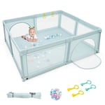 Baby Playpen Portable Large Safety Infant Activity Center W/ 50 PCS Ocean Balls