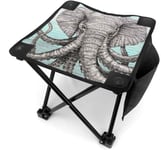 Tabouret de camping Elephant Octopus Street Art Small Camping Stool Fishing Travel Outdoor Folding Stool Portable Oxford Cloth Slacker Stool with Side Pocket for Camping Walking Hunting Hiking Picnic