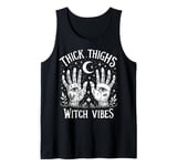 Thick Thighs Witch Vibes Halloween Women Mystical Moon Tank Top