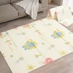 Foldable Baby Play Mat, Large Thick Foam Playmat Double-Sided, Waterproof, Non-Slip, 175x148cm, Reversible Floor Mats for Children, Toddlers & Babies, Playpen Mat f Outdoor & Indoor