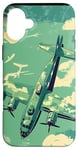 Coque pour iPhone 16 Plus Bombardier B-17G Green Pop Art Tropical B-17 Flying Fortress de la Seconde Guerre mondiale