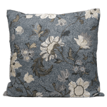 Ceannis Cushion Cover 50x50 Denim Blue Flower Linen Blå