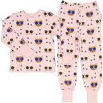 Pyjamas tvådelad Bambu Cool Cats Rosa 122/128