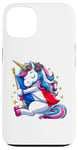 Coque pour iPhone 13 Licorne câlinant drapeau de la France pour garçons, filles, femmes, enfants