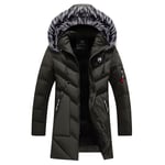 Doudoune Homme De Marque Col En Fausse Fourrure Amovible Plus De Velours Blouson Hommes Mi-Longue Modèle Coupe Longue Épaississant Parka Homme-Zs306775