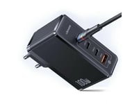 Usams Laddare Usams T50 3Xusb-C+1Xusb Gan 100W Pd Snabbladdare Svart/Svart (Us-Cc163)