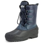 Hommes Boue Lacer Court Nylon Hiver Neige Pluie Lacer Canard Bottes - NAV46 - AYC0143 Marine