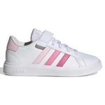 adidas Grand Court Elastic Lace and Top Strap Shoes Chaussures de Tennis, Clear Pink/Bliss Pink/Pink Fusion, 38 EU