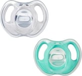 Tommee Tippee Ultra-light Dummies, 0-6 months, 2 pack of one piece silicone, ...