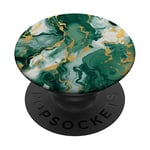 Motif élégant en jade vert et beige doré PopSockets PopGrip Adhésif