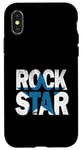 Coque pour iPhone X/XS Bleu Rock Star Distress Blue Color Graphic