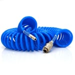 15m Tuyau d'Air Comprimé 1/4" 10 Bar PU Flexible Tuyau Spirale pour Compresseur