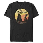 Disney The Aristocats-Moon Silhouette Organic Short Sleeve T-Shirt, Black, M